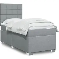Prolenta Maison Exclusive - Base de cama con somier y colchón, color gris claro, 90x190 cm, material: textil
