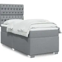 Prolenta Maison Exclusive - Base de cama con somier y colchón, color gris claro, 90x190 cm, material: textil