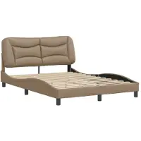 Syfax Estructura de cama sin colchón Hvar cuero sintético capuchino 140x200cm