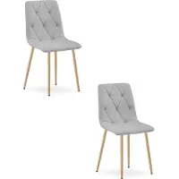 Leobert Sillón reclinable - Marca - Modelo Libra - Tapizado en tela gris claro, patas de madera - Dimensiones: 44,5 x 54,5 x 87 cm - Juego de 2 unidades