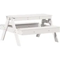 Syfax Mesa de pícnic para niños madera maciza pino blanco 88x97x52 cm
