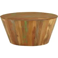 Syfax Mesa de centro de madera maciza reciclada Ø65x31 cm