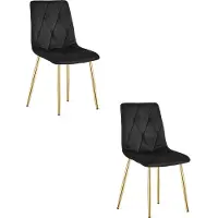 Leobert Sillón - - Modelo Libra - Tapizado en terciopelo / Patas doradas - 45 x 54 x 86,5 cm - Juego de 2 unidades