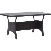 Syfax Mesa de jardín ratán sintético negro 120x70x66 cm