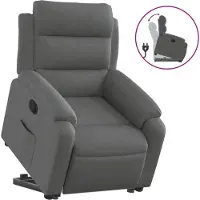 Sonstiges Sillón reclinable elevable de tela gris oscuro