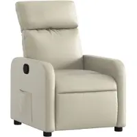 Sonstiges Sillón reclinable de cuero sintético crema