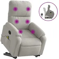 Sonstiges Sillón reclinable de masaje elevable tela microfibra gris claro