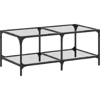 Syfax Mesa de centro superficie de vidrio acero 98,5x50x40 cm