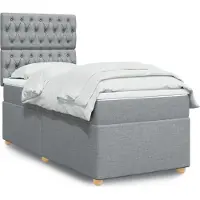 Prolenta Maison Exclusive - Base de cama con somier y colchón, color gris claro, 90x190 cm, material: textil