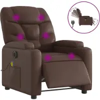 Sonstiges Sillón de masaje reclinable eléctrico cuero sintético marrón