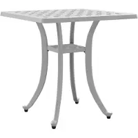 Syfax Mesa de jardín aluminio fundido blanco 53x53x53 cm