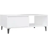 Syfax Mesa de centro madera contrachapada blanco 90x60x35 cm