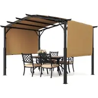 StarTech.com Pérgola metálica de 3x3 metros, pabellón de jardín, carpa para fiestas, estructura cubierta con techo deslizante: construcción robusta para exteriores, ideal para eventos y celebraciones en el jardín