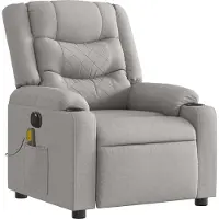 Syfax Sillón de masaje eléctrico, color gris nube, tapizado en tela