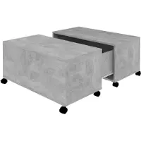 Syfax Mesa de centro madera contrachapada gris hormigón 75x75x38 cm
