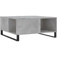 Syfax Mesa de centro madera contrachapada gris hormigón 80x80x36,5 cm