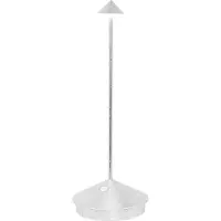 Zafferano Lámpara de mesa LED Pina Pro, color plateado, recargable, regulable en intensidad y sin cables. Marca . Temperatura de color: 2200-2700-3000K
