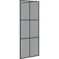 Syfax Pared de Ducha Walk-in Negro 80 x 195 cm vidrio templado