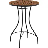 Syfax Mesa de bistró de mosaico cerámica terracota Ø50x70 cm