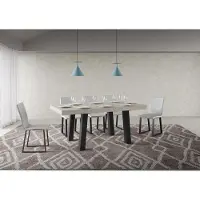 Itamoby - Mesa extensible, 200/460 x 90 cm, diseño Bridge, patas de madera en color cachemira, estructura en color antracita