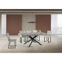 Itamoby - Mesa de comedor extensible, 200/304 x 90 cm, patas de mesa "Kaschmir" en color antracita