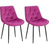 CLP Juego de 2 sillas de comedor Wallace, tapizadas en terciopelo, color gris