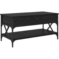 Syfax Mesa de Café Roble Negro 100 x 50 x 50 cm Madera contrachapada