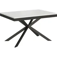 Ityhome - Mesa de tocador extensible, 120/380 x 90 cm, modelo Plaker Evolution, estructura y patas en color antracita, tablero en madera de fresno blanco