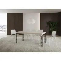 Itamoby - Mesa de comedor extensible, 200/304 x 90 cm, patas de mesa en color cachemira gris antracita