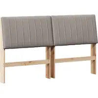 Syfax Cabecero tapizado Taupé 160 cm Madera de pino macizo