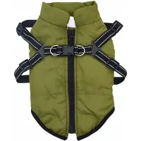 vidaXL Mantel para perros, color verde oliva, de 24 pulgadas, fabricado con forro polar y poliéster