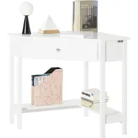 StarTech.com FWT31-W, escritorio de esquina con estantería, color blanco, aproximadamente 76x76 cm