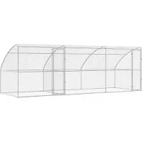 vidaXL Jaula para perros, 3 unidades, color plateado, 6 x 2 x 2 metros, acero galvanizado