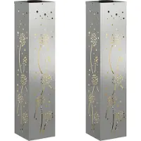 vidaXL Lámpara solar LED para jardín, 2 unidades, luz blanca cálida, 18 x 18 x 80 cm