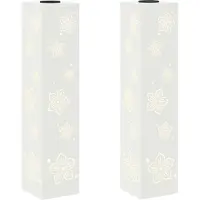 vidaXL Lámpara solar LED para jardín, 2 unidades, luz blanca cálida, 18 x 18 x 80 cm