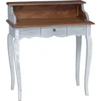 Syfax Escritorio Marrón y 80 x 40 x 92 cm Madera maciza de Caoba