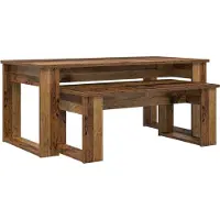 Syfax Juego de Mesas de Centro 2 pcs Madera vieja