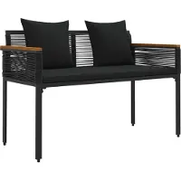 vidaXL Banco de exterior para 2 personas, 117 x 54 x 74,5 cm, ratán sintético, color