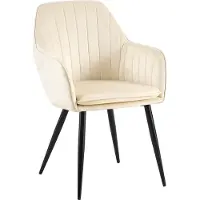 CLP Silla de comedor con tapicería de terciopelo, estructura de metal, respaldo ergonómico y reposabrazos acolchados