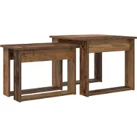 Syfax Juego de Mesas de Centro 2 pcs Madera vieja