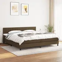 Prolenta Maison Exclusive: Base de cama con somier y colchón, color marrón oscuro, 200x200 cm, material: textil