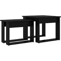 Syfax Juego de Mesas de Centro 2 pcs Roble Negro Madera de ingeniería