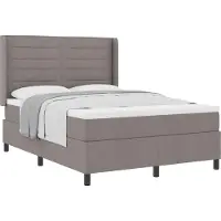vidaXL Cama con somier y colchón, color taupe, 200 x 160 cm, tapizada en tela