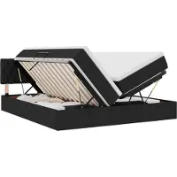vidaXL : Cama con almacenamiento LED y colchón, color , 180 x 200 cm, tapizada