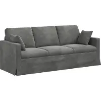 Syfax Sofá Gris oscuro 198 x 78 x 80 cm Terciopelo