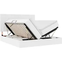 Syfax Cama con almacenamiento y LED Puro 180 x 200 cm Cuero sintético