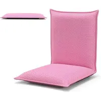 Costway Sillón de suelo con respaldo ajustable en 6 posiciones, sillón tapizado para suelo, silla gamer, sillón reclinable, sofá cómodo, capacidad de carga de 150 kg, silla de meditación rosa