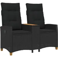 vidaXL Banco Liege con mesa, para 2 personas, 126 x 65 x 112 cm, tejido de polirratán