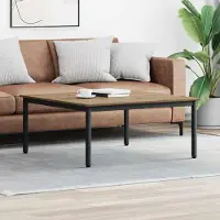 Prolenta Maison Exclusive - Mesa de centro de roble artesanal, 100 x 100 x 45 cm, fabricada en madera