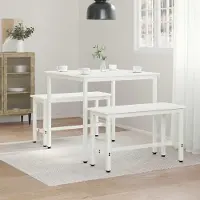 Prolenta Maison Exclusive - Mesa de comedor, 80 x 80 x 75 cm, madera maciza de pino, color blanco, forma cuadrada